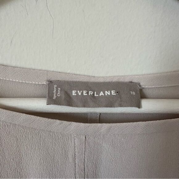 Everlane The Clean Silk Notch Long Sleeve Shirt Size 10 - Picture 4 of 7